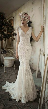 gorgeous mermaid lace vintage wedding dresses