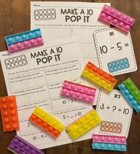 Are your students obsessed with pop-its? This activity will review the make a 10 and doubles strategy using 10 frame pop its!I purchased a 256 bubble pop it on Amazon and cut it into 10 frames to use for this activity.This resource includes:-A make a 10 worksheet that students will use their pop it to complete-A make a 10 recording sheet with 10 write the room cards-A doubles worksheet for partner work (extension activity)