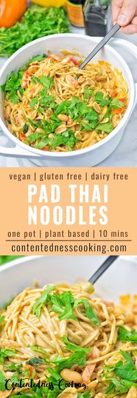 One Pot Pad Thai Noodles - Contentedness Cooking