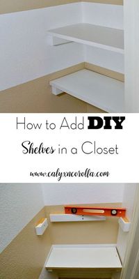 It's not difficult to give yourself a little extra space in a closet for storage and organization. All it takes is a few supplies, a helper, and an afternoon. Here's how to add DIY shelves in a closet!