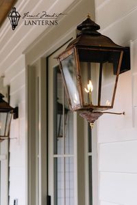 Give your home the New England exterior feel with our copper lanterns. Charming lighting, reminiscent of what one would find on a traditional cape style home, these lanterns will give your home curb appeal for years to come! photo by: @mossycointeriors