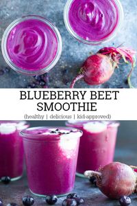 Get extra veggies into your diet with this delicious, no sugar added smoothie. Kid-approved. Healthy and delicious. #beets #blueberries #smoothies #beetsmoothie #blueberrysmoothie #dairyfreesmoothies #breakfast #healthysmoothies #savorylotus