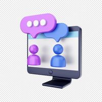 PSD 3d computer function chatting group | Premium Psd #Freepik #psd