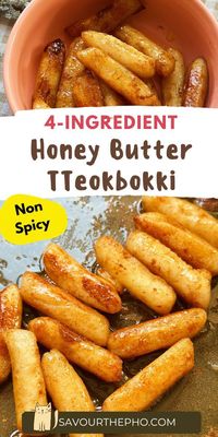 Got some extra rice cakes after making Tteokbokki? Try my 4-ingredient Honey Butter Tteokbokki in 10 minutes. Enjoy chewy-crispy rice cakes with a lucious buttery honey sauce!