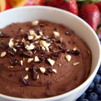 100-Calorie Chocolate Almond Fruit Dip (and It's Vegan!): While slices of crunchy apple and fresh strawberries are sweet enough on their own, isn't everything better with chocolate?