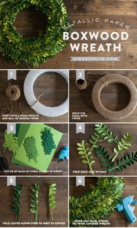 DIY Paper Boxwood Wreath for Spring