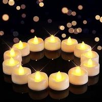 Merrynights Flameless Candles, 100-Pack Tea Lights Candles Battery Operated Bulk, Flameless Tealight Candles, LED Tea Lights for Christmas Halloween Wedding Fall Decor, 1.5'' D X 1.25'' H, Warm Yellow