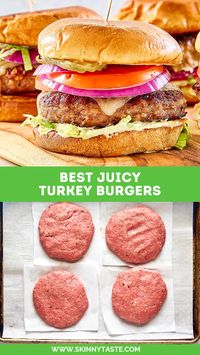 This easy turkey burger recipe is simple and delicious, perfect for a quick, healthy meal. You can make them ahead and freeze them for meal prep or grill them any night of the week. #groundturkey #burger #turkeyburger #easyrecipes #summer #healthyrecipes