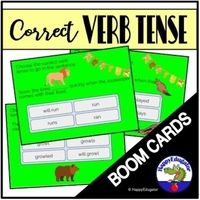 Correct Verb Tense BOOM CARDS Digital and Print with Easel Assessment