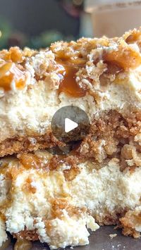 Hailey Pipher on Instagram: "APPLE CARAMEL CHEESECAKE BARS🍎

I’m thankful for 2 of my favorite farmers this Thanksgiving, Stephanie & Hayley Painter who help connect us to our food each and every day through their delicious Skyr yogurt💛

you will never find one as good, I promise! my secret weapon in the kitchen — it goes beyond a breakfast parfait! 
24 oz softened cream cheese 
1 cup @painterlandsisters skyr yogurt
¾ cup granulated sugar 
2 eggs
½ cup caramel sauce + more for topping 
1 tsp apple pie spice 
1 tsp vanilla 

For the crust:
1 cup crushed cinnamon graham crackers 
4 tbsp melted butter 

For the apple topping:
4 apples; peeled, cored & chopped
3 tbsp butter 
¼ cup brown sugar 
1 tsp cinnamon 

For the crumble topping:
½ cup flour 
½ cup rolled oats 
¼ cup brown sugar 
4 tbsp