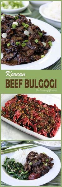 Korean Beef Bulgogi is an easy stir fry with amazing flavor and tender texture. Use it in rice bowls, bibimbap, Korean tacos, sandwiches and sliders. From The Yummy Life