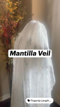 With its vintage-inspired design, it is a love story spun in lace, destined to drape over your head with grace.

• A classic 42'' fingertip length bridal veil that is hand sewn from the most luxurious  all-over floral embroidery