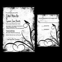 raven bird themed invites