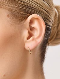 Small Gold Hoop Earrings - Gold Mini Oval Hoops