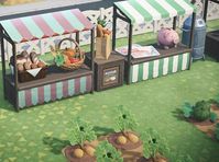 My lil farm and farmers market is finally finished! : AnimalCrossingNewHor