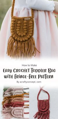 This cutie Crochet Toddler Bag with Fringe is perfect for your little princess. It’s a great size for toddlers and the pattern is very easy to follow.