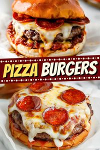 These pizza burgers are the ultimate mashup! Between the juicy beef, melty cheese, and spicy pepperoni, they're impossible to top!