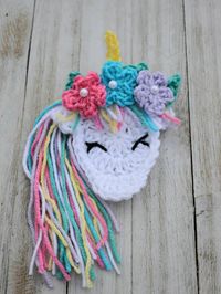 Bashful Unicorn Applique crochet pattern easy crochet | Etsy