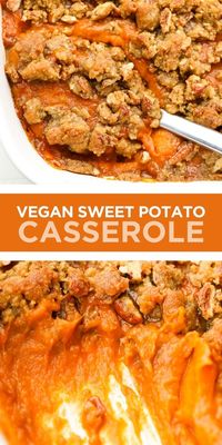 This is by far the BEST Vegan Sweet Potato Casserole, ever! The crunchy butter pecan topping is to die for, and no one would guess it's vegan.