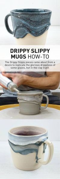 The Drippy Slippy pieces came about from a desire to replicate the glorious drippiness of some glazes, but in the clay itself.