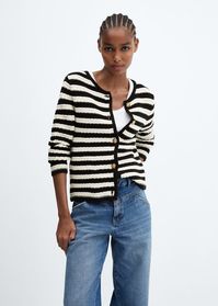 striped cardigan with jewel buttons - Women | Mango USA