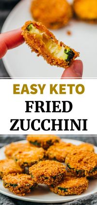 This is an easy recipe for keto fried zucchini. Cut fresh zucchini into chips, sticks, fries, or your desired shape. Coat them in healthy low carb breading, then cook them in a deep fryer or in a pan/skillet until crispy and crunchy. Oven baked or air fryer versions will be less crispy. Serve with your favorite dipping sauce.