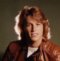 Portrait of English/Australian pop singer Andy Gibb, United States, 1979, photograph by Michael Putland.