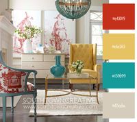 color fun friday by Southtown Creative red, mustard, turquoise and tan... Love it!