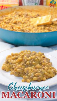 Need a fast dinner idea that can be made in 15 minutes? This homemade hamburger helper recipe is a quick and easy to make cheeseburger macaroni and cheese made in your skillet or braiser with just ground beef, macaroni, Velveeta cheese, ketchup and mustard.