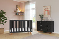 Our popular Soho Nursery Collection combines mid-century modern details like canted legs and minimalist rails to create a classic, sophisticated look that adds style to any nursery. Choose from four different chic finishes and pair either the minimalist Euro Crib or Flat Top Crib with coordinating Dresser, Chest, Nightstand, and Bookcase.