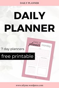 Do you ever feel like the day is in charge of you? Organize your way out of it with this 7 day FREE printable planner | Plan your week in style with these gorgeous daily planner printables for free! | Printable Daily Planner | Printable Download Free PDF