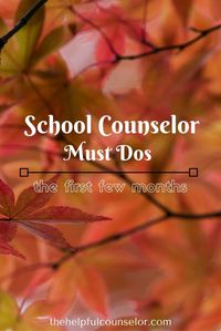 Things school counselors need to do at the beginning of the school year