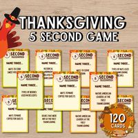 Thanksgiving Game 5 Second Game Thanksgiving Pictionary Friendsgiving Games Adult Kids Thanksgiving Activities Fall Games Printable Rules - Etsy