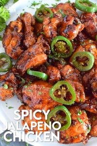 Spicy Jalapeno Chicken is a crispy fried chicken in a thick, sweet, savoury, and spicy sauce; this recipe is most certainly for the spicy food lover. This chicken can be as spicy or as mild as you like!