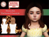 ts4cc s4cc sims4cc sims 4 cc custom content mods mod hair hairstyle medium straight christmas festive toddler baby younger sims hair