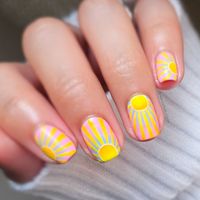 Sun nails, hand painted, gel polish