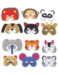 12 Assorted Foam Animal Masks for Birthday Party Favors Dress-Up Costume Kids Supplies Have a blast with these assortments of foam animal masks. Great for any jungle, safari or zoo themed party. You will get 12 masks in an assortment of animals. Includes: Lion,Monkey,Panda,Dog,Cat,Giraffe,Elephant,Tiger, Zebra,Bulldog,Mouse,White Tiger. They have an elastic band on the back and measure 7" to 13". WARNING: CHOKING HAZARD - Small parts. Not for children under 3 year and under 12 assorted ...