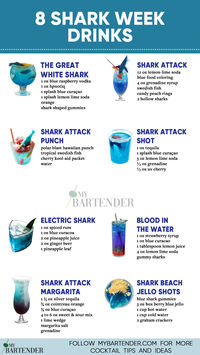 Get ready to dive into the excitement of Shark Week with an array of themed drinks that capture the spirit of the deep blue sea. These innovative concoctions are designed to infuse the thrill of Shark Week into every sip, making them perfect for anyone looking to add an extra splash of fun to their viewing experience. #sharkweekdrinks