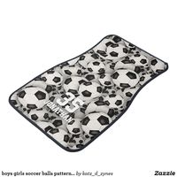 boys girls soccer balls pattern personalized car floor mat