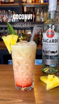 The Cocktail Library | Coconut Sunset 🥥🌅 Who else can’t wait for summer already? What’s your favourite summer cocktail? 👇☀️ Recipe: 50ml @bacardi_uk White Rum… | Instagram