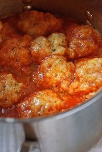 Creamy Tomato Soup with Cheddar Bay Dumplings