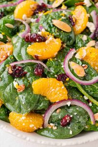 Sweet combines with savory to create this colorful mandarin orange salad. You’ll love the mixture of textures and flavors, and it’s easy to scale up for a party—which is good because it’s definitely a crowd-pleaser!