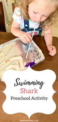 Swimming Shark Activity for preschool age kids is fun and easy!