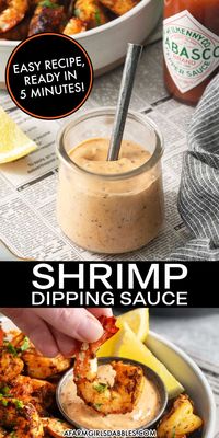 This easy Shrimp Dipping Sauce recipe is a quick, flavorful condiment for all your favorite shrimp, fish and seafood. A riff on Louisiana-style remoulade, the sauce is creamy and perfectly spiced, and features a squeeze of fresh, bright lemon juice!