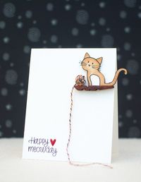 This adorable kitty cat greeting card from Mayholic in Crafts is my new favorite thing.