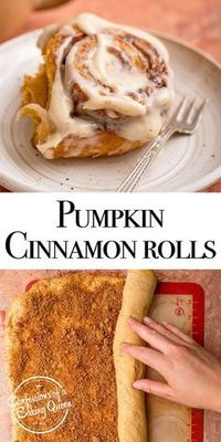 Incredibly soft cinnamon rolls are filled with real pumpkin and pumpkin pie spice for a warm, fall breakfast dream! These pumpkin cinnamon rolls are absolutely scrumptious. Detailed step-by-step photos teach you how to bake this cinnamon roll recipe.