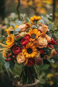 Sunflowers and Rose Marriage ceremony Bouquets: 20 Inspiring Concepts- #Bouquets #Ideas #Inspiring #Rose #Sunflowers #Wedding Check more at https://howcandothis.com/weddingideas/sunflowers-and-rose-marriage-ceremony-bouquets-20-inspiring-concepts/