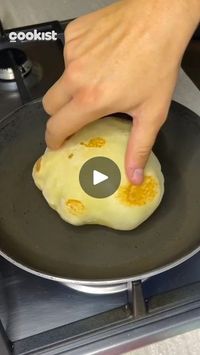 5.6M views · 9.2K reactions | Easy balloon bread recipe
INGREDIENTS

For 4 pieces:
• 190g of all-purpose flour
• 150g of Greek yogurt
• 1 teaspoon of baking soda
• 4g of salt

PREPARATION
1. Mix Greek yogurt, flour, salt, and baking soda in a bowl.
2. Knead well until you get a smooth dough.
3. Cover it and let it rest for 30 minutes.
4. Divide the dough into 4 parts, form balls, and roll them out with a rolling pin, not too thin.
5. Cover the obtained discs with a cloth and let them rest for at least 30 minutes.
6. Heat a pan and put one disc at a time when it's hot.
7. When it starts to form bubbles on the surface, flip the bread, then flip it often for a few minutes.
8. The bread will puff up like a balloon!
9. You can cut one end and fill it with the ingredients you like the most! | Co