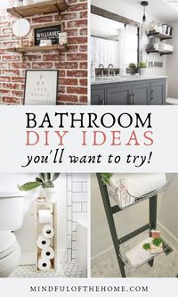 Looking for some DIY ideas for inspiration for your bathroom? These projects for your bathroom will transform it into something amazing, while staying on a budget. Check out these cheap and easy projects you won't want to miss! #DIY #DIYhomedecor #DIYcrafts #cheaphomedecor #DIYbathroom