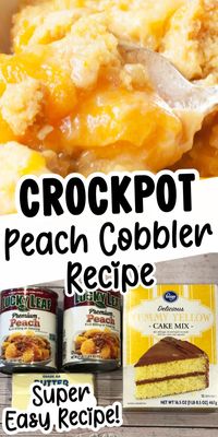 It is so easy to make a delicious peach cobbler in your crockpot! Not only is this crockpot peach cobbler very easy to make, it also only uses three ingredients. It is goes great with a big scoop of vanilla ice cream! 